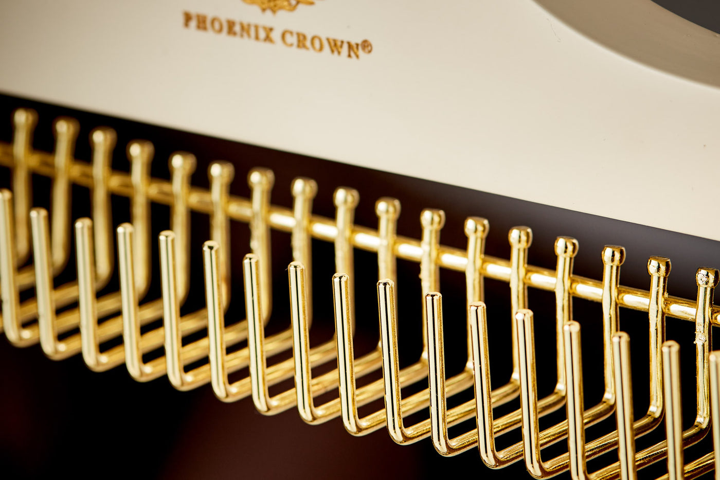 Phoenix Crown HairPod featuring close up of upright hanging hooks