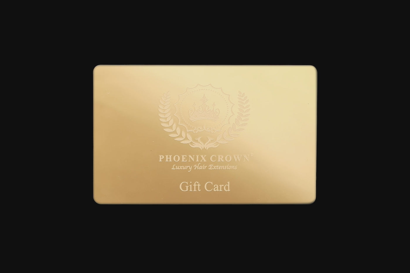 Phoenix Crown Metal Gift Card Video displaying the gold effect and engravings in varying light